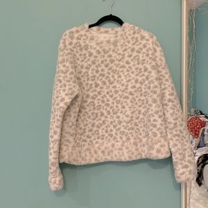 Leopard Print Fuzzy Crewneck